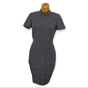 J Crew fitted body con dress Sz 4 SMALL short sleeve zipper back